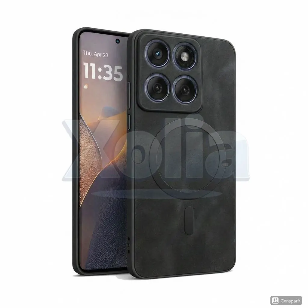 Xolia Back Cover for Motorola Edge 60 5G (Black, Camera Bump Protector, Artificial Leather, Pack of: 1)