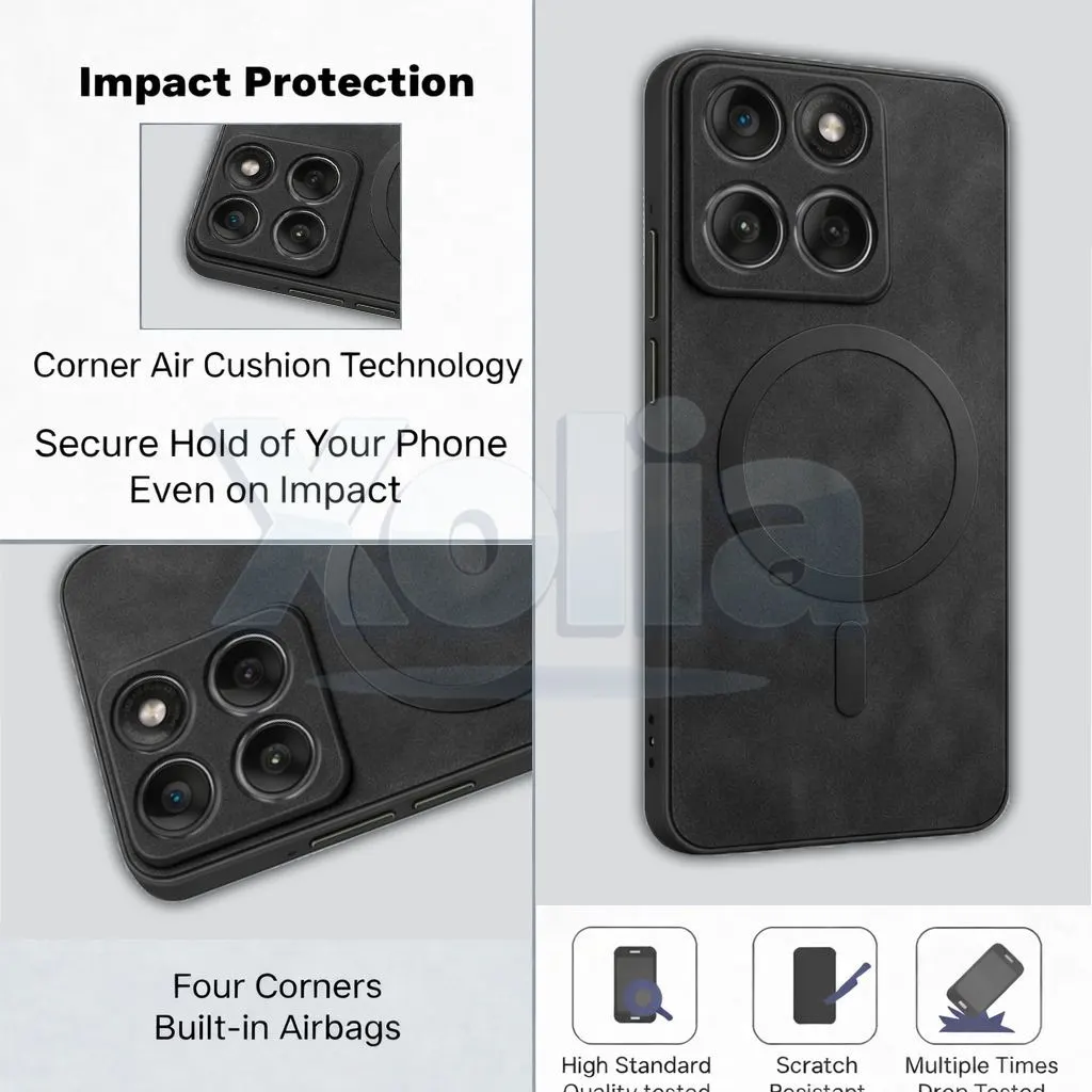 Xolia Back Cover for Motorola Edge 60 5G (Black, Camera Bump Protector, Artificial Leather, Pack of: 1) — image 4 of 5