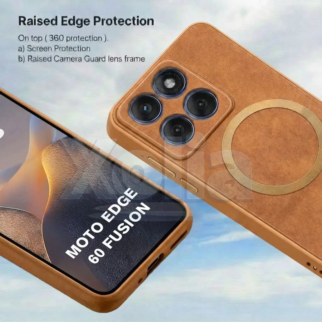 Xolia Back Cover for Motorola Edge 60 5G (Brown, Camera Bump Protector, Artificial Leather, Pack of: 1) — image 3 of 5