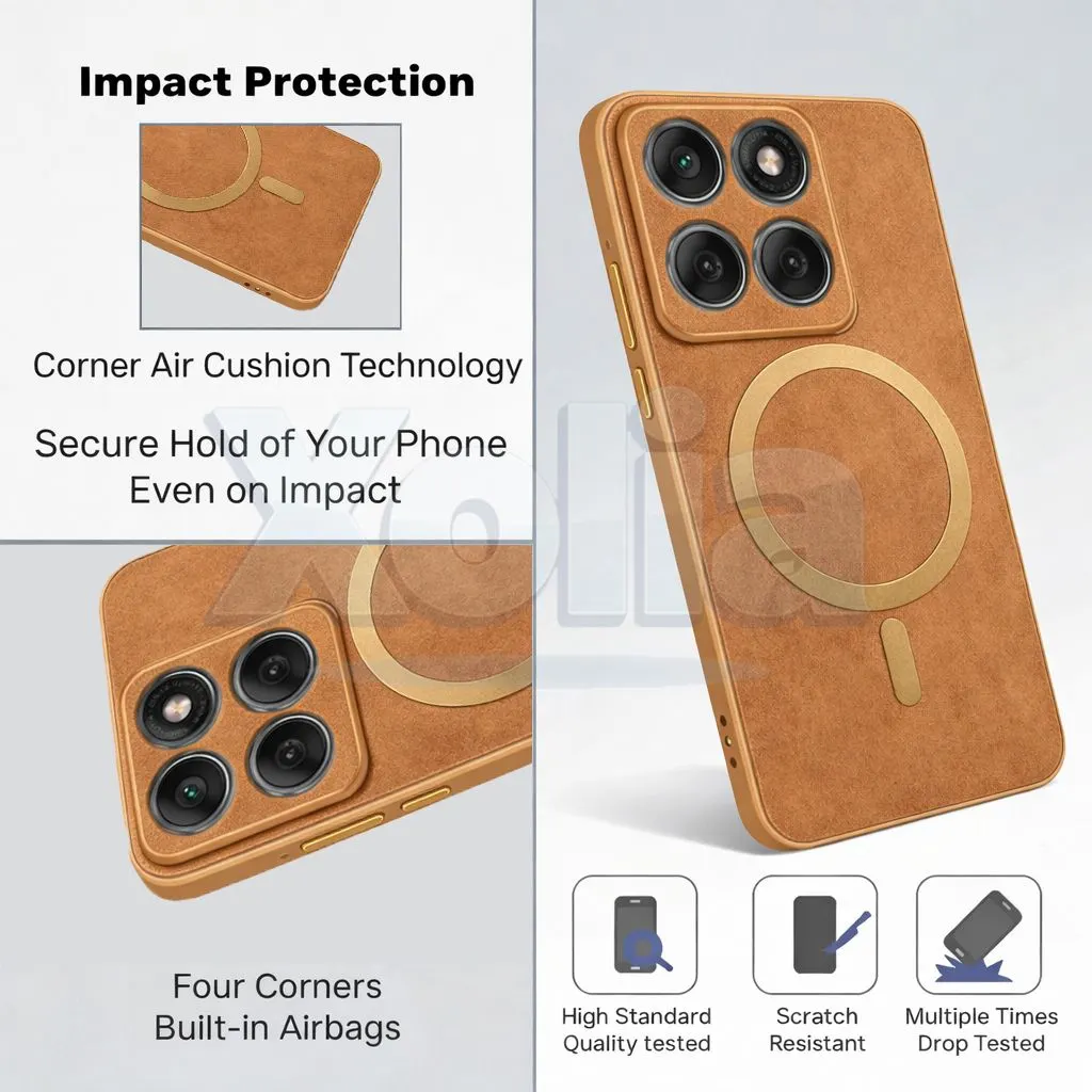 Xolia Back Cover for MOTOROLA Edge 60 Fusion 5G (Brown, Camera Bump Protector, Artificial Leather, Pack of: 1) — image 4 of 5