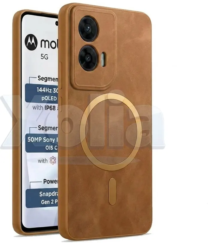 Xolia Back Cover for Motorola Moto G96 5G (Brown, Camera Bump Protector, Artificial Leather, Pack of: 1)