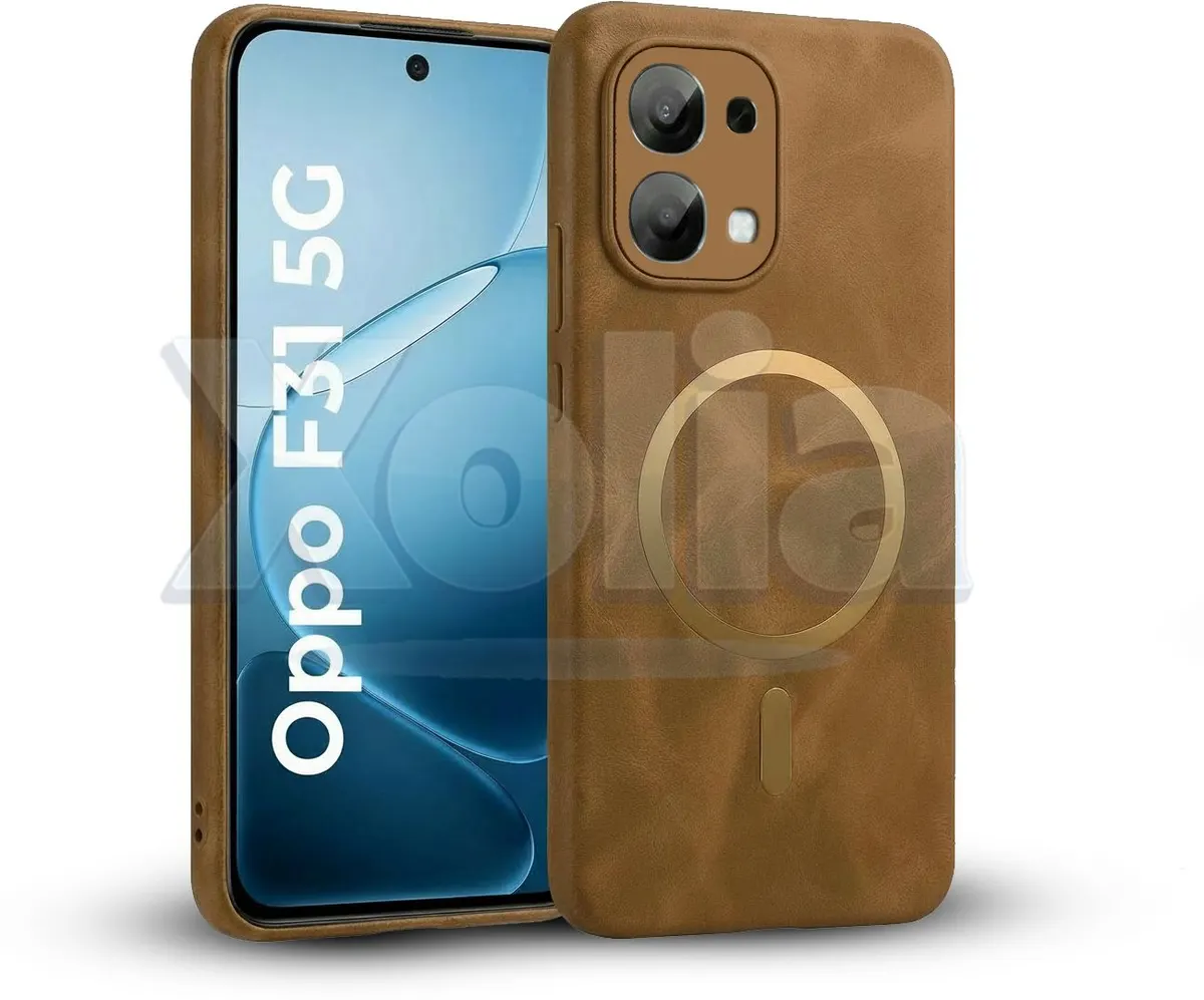 Xolia Back Cover for OPPO F31 5G (Brown, Camera Bump Protector, Artificial Leather, Pack of: 1)