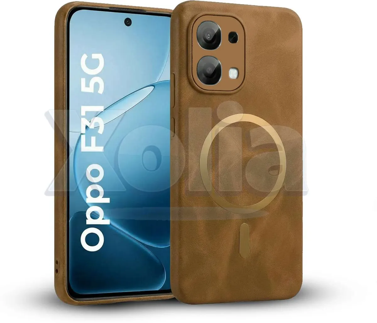 Xolia Back Cover for Oppo F33 5G (Brown, Camera Bump Protector, Artificial Leather, Pack of: 1)
