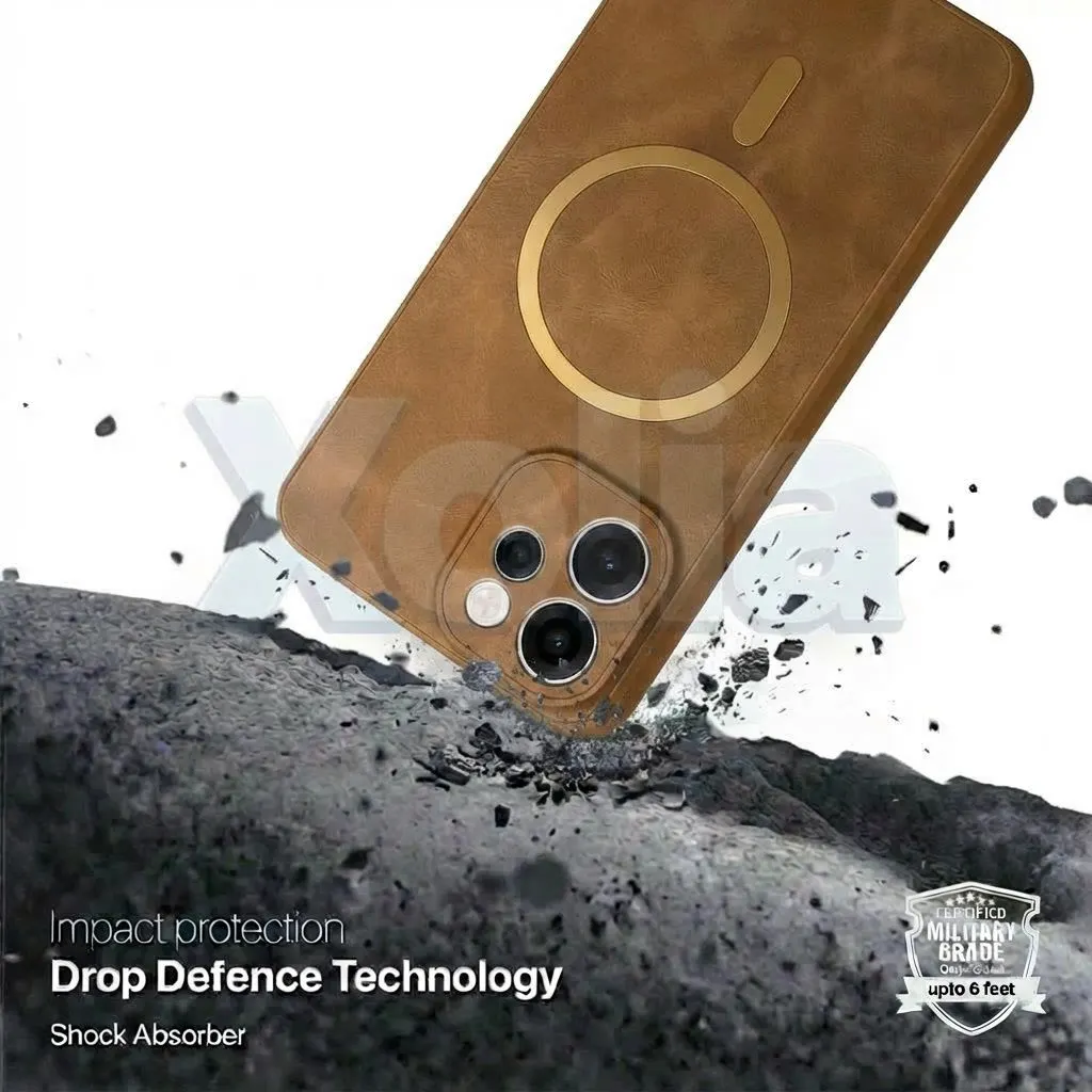 Xolia Back Cover for Oppo Reno 15c 5G (Brown, Camera Bump Protector, Artificial Leather, Pack of: 1) — image 3 of 5