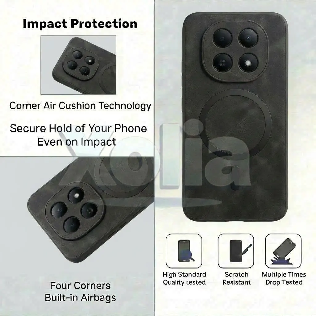 Xolia Back Cover for POCO M8 5G (Black, Camera Bump Protector, Artificial Leather, Pack of: 1) — image 5 of 5