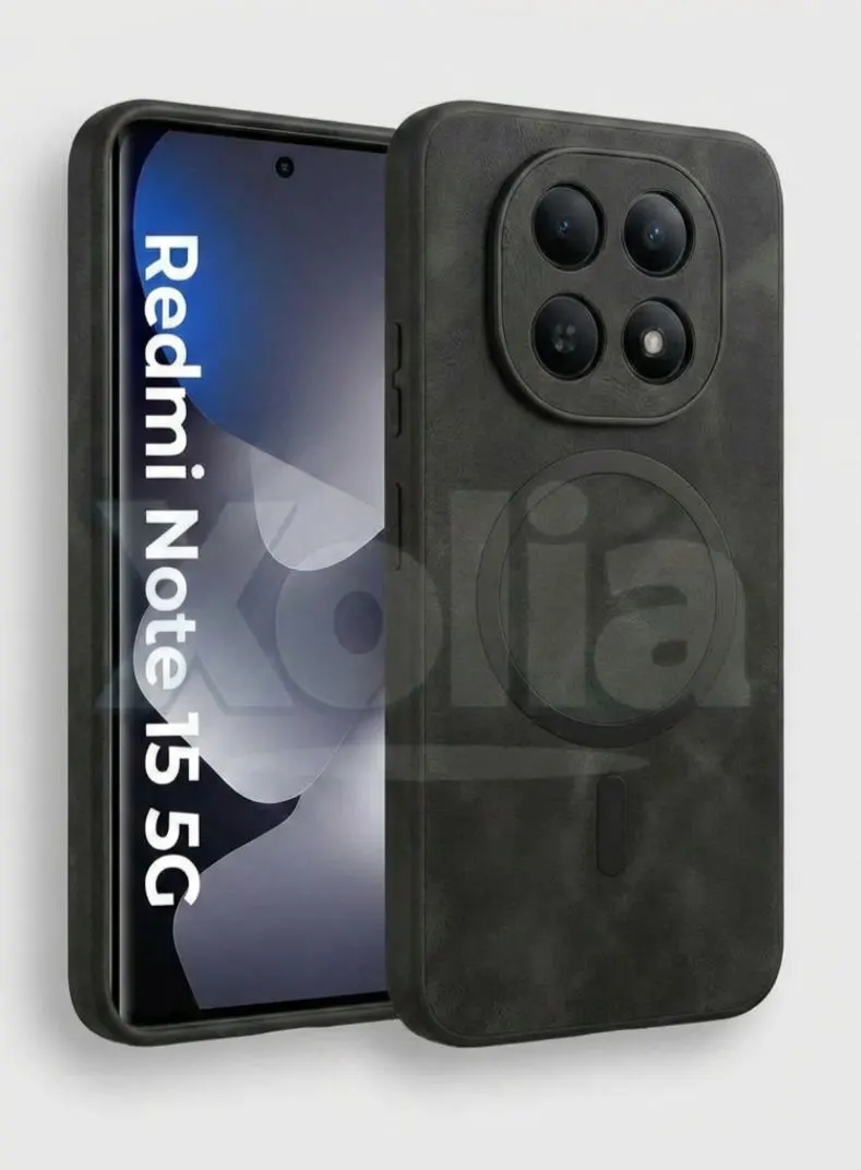 Xolia Back Cover for Redmi Note 15 5G (Black, Camera Bump Protector, Artificial Leather, Pack of: 1)