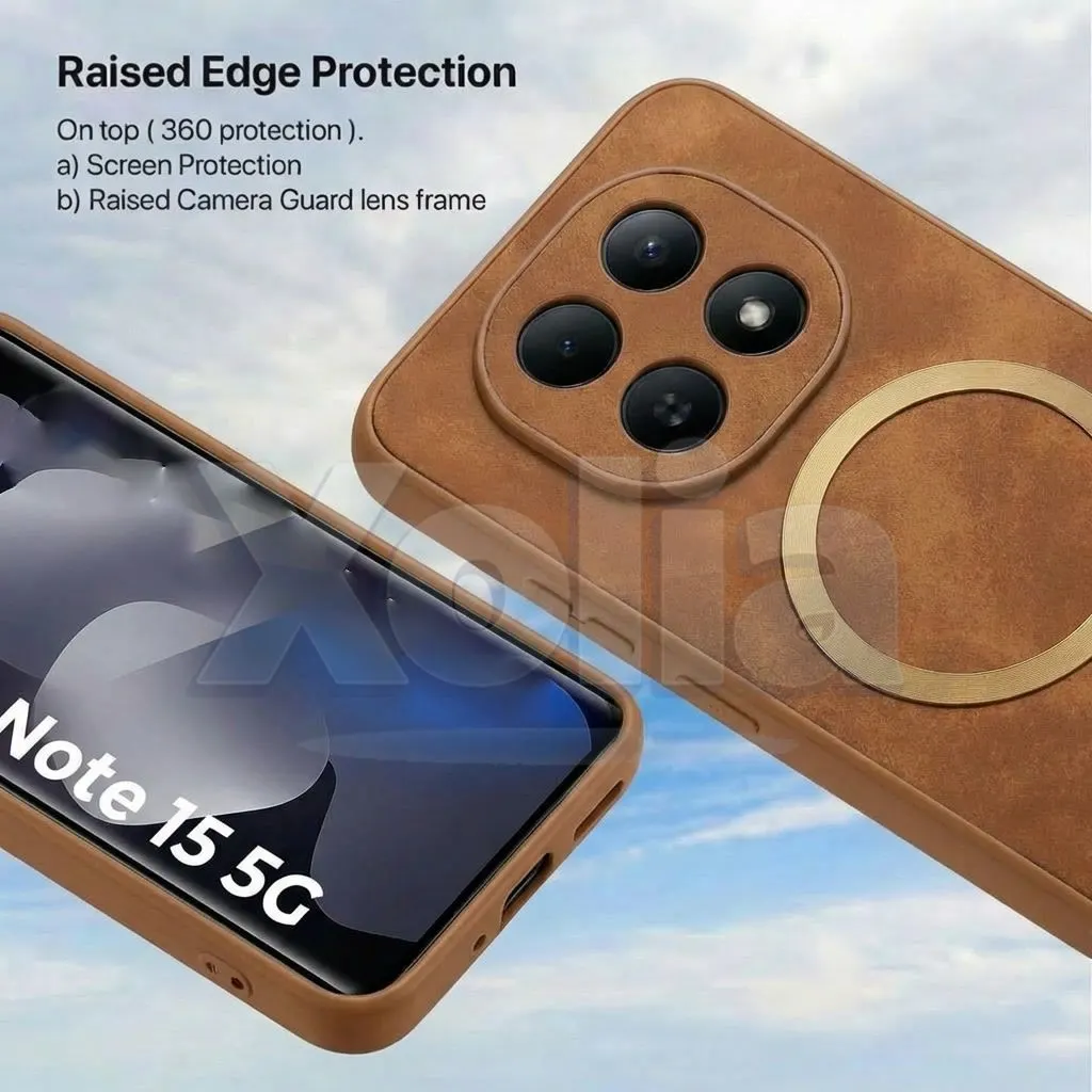 Xolia Back Cover for Redmi Note 15 5G (Brown, Camera Bump Protector, Artificial Leather, Pack of: 1) — image 3 of 5