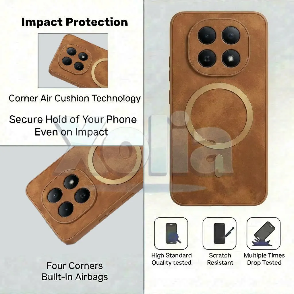 Xolia Back Cover for Redmi Note 15 5G (Brown, Camera Bump Protector, Artificial Leather, Pack of: 1) — image 4 of 5