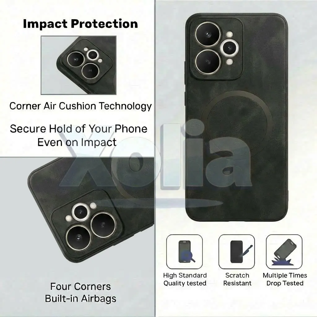 Xolia Back Cover for Realme 15 Pro 5G (Black, Camera Bump Protector, Artificial Leather, Pack of: 1) — image 4 of 5