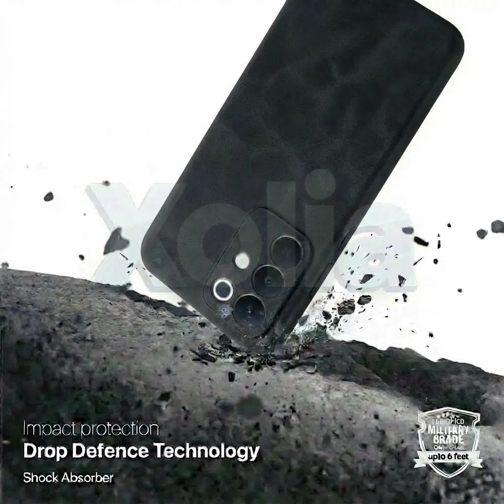 Xolia Back Cover for Realme 15x 5G (Black, Camera Bump Protector, Artificial Leather, Pack of: 1) — image 3 of 5