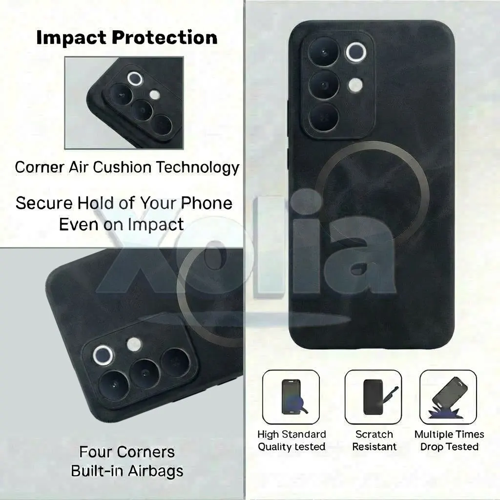 Xolia Back Cover for Realme 15x 5G (Black, Camera Bump Protector, Artificial Leather, Pack of: 1) — image 4 of 5