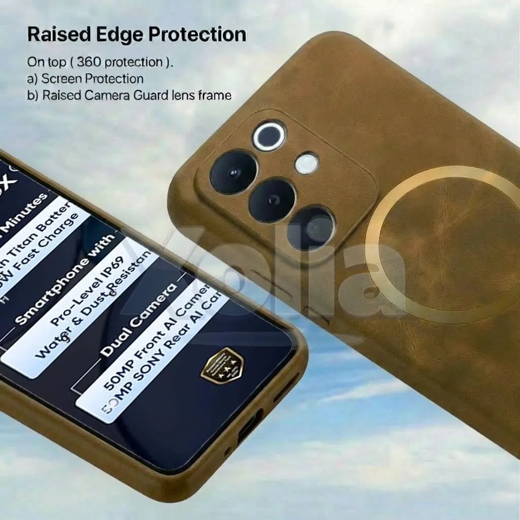 Xolia Back Cover for Realme 15x 5G (Brown, Camera Bump Protector, Artificial Leather, Pack of: 1) — image 2 of 5