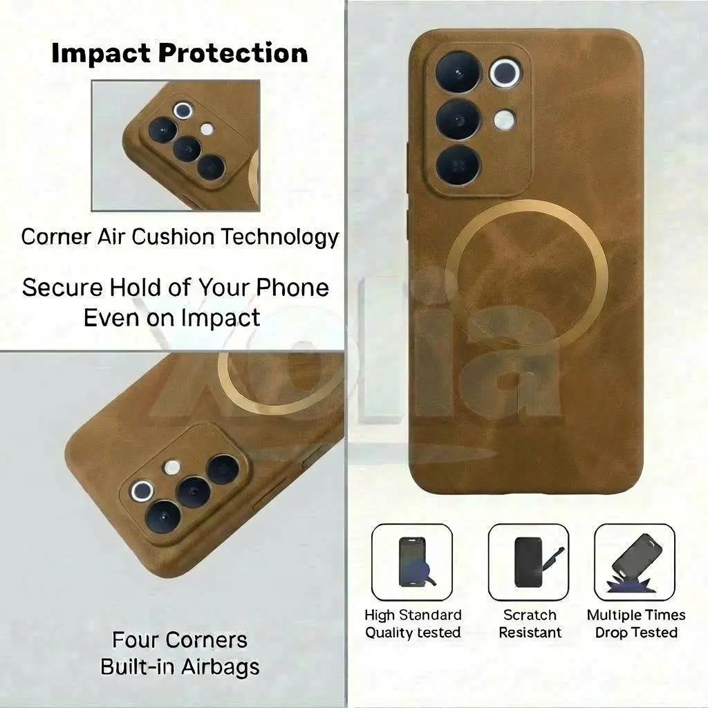 Xolia Back Cover for Realme 15x 5G (Brown, Camera Bump Protector, Artificial Leather, Pack of: 1) — image 4 of 5