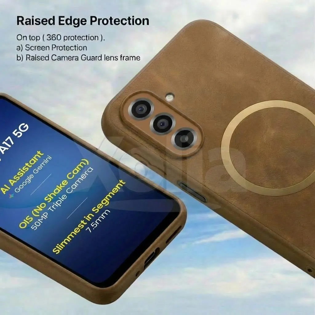 Xolia Back Cover for Samsung Galaxy F17 5G (Brown, Camera Bump Protector, Artificial Leather, Pack of: 1) — image 3 of 5