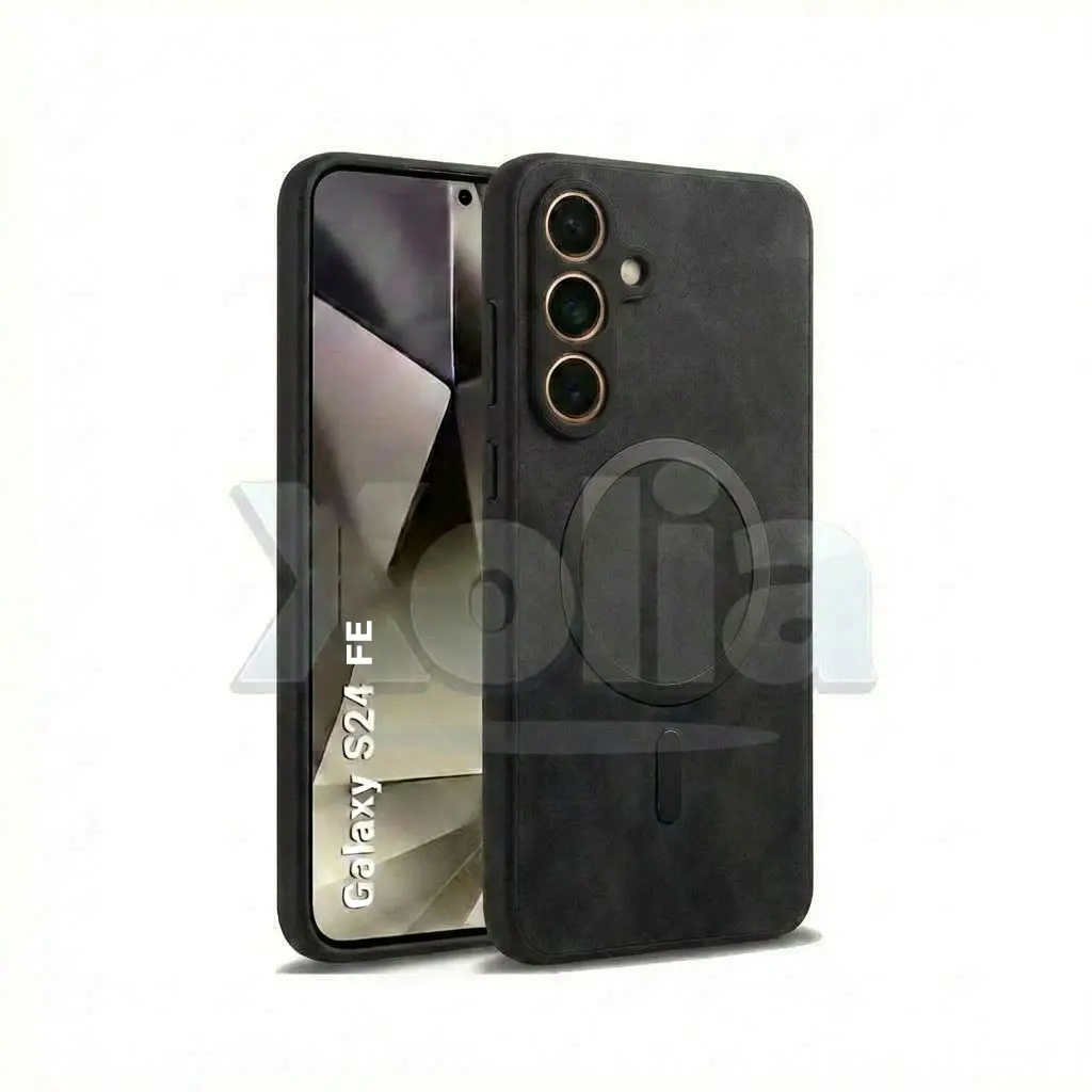 Xolia Back Cover for SAMSUNG Galaxy S24 FE 5G (Black, Camera Bump Protector, Artificial Leather, Pack of: 1)