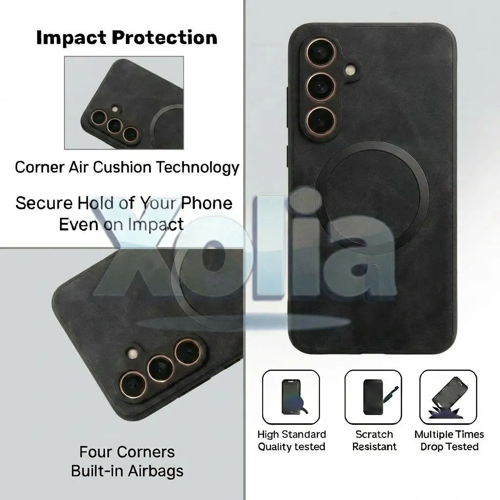 Xolia Back Cover for SAMSUNG Galaxy S24 FE 5G (Black, Camera Bump Protector, Artificial Leather, Pack of: 1) — image 4 of 5