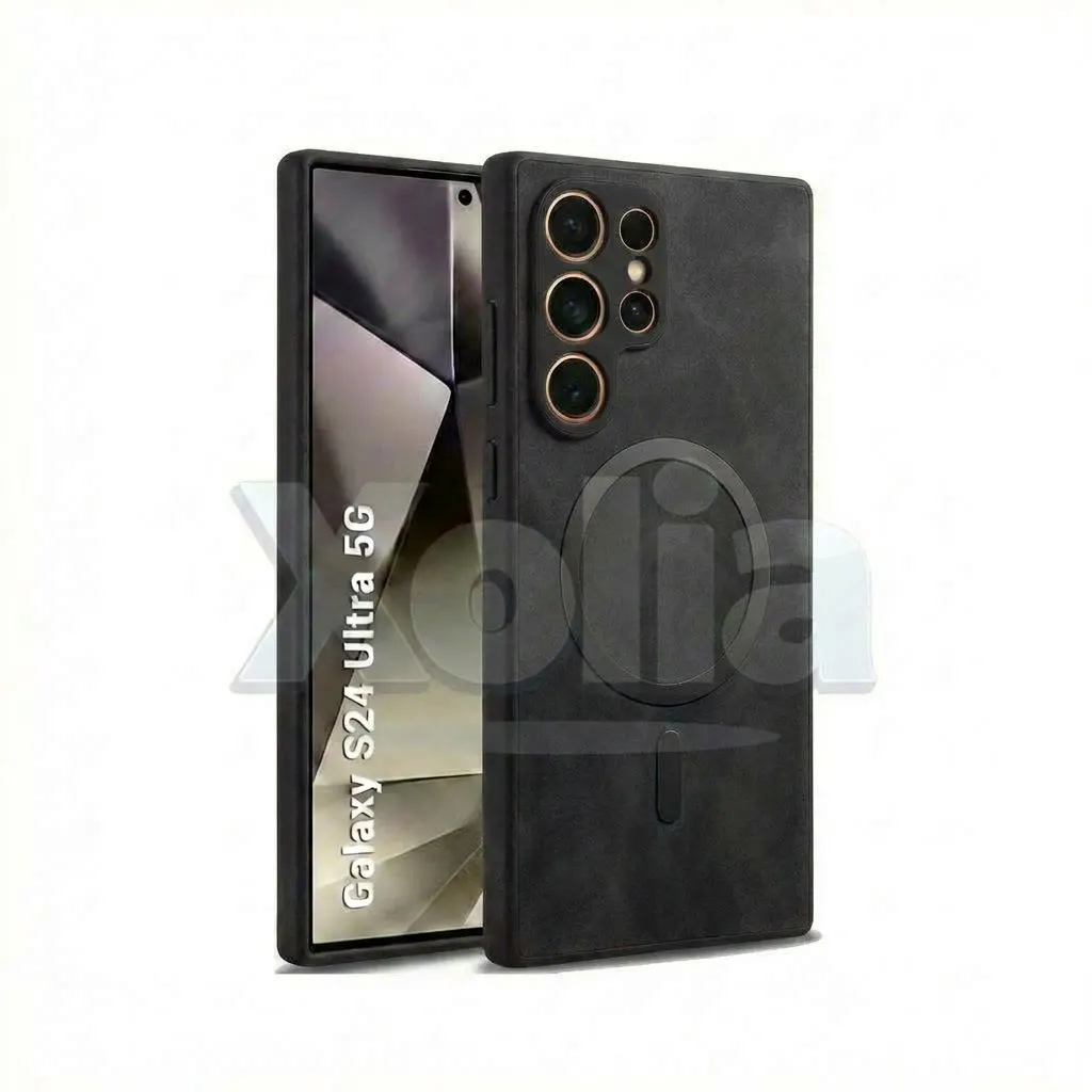 Xolia Back Cover for SAMSUNG Galaxy S24 Ultra 5G (Black, Camera Bump Protector, Artificial Leather, Pack of: 1)