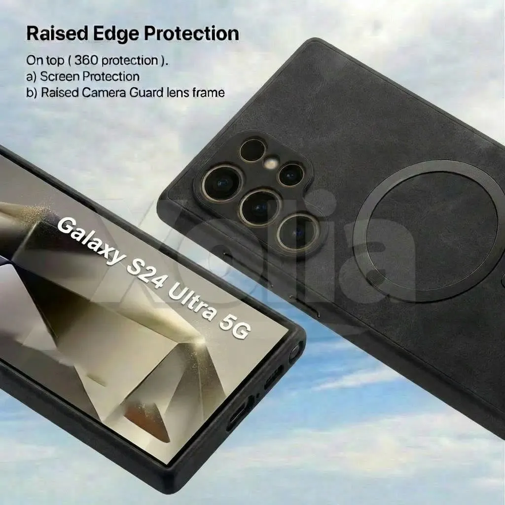 Xolia Back Cover for SAMSUNG Galaxy S24 Ultra 5G (Black, Camera Bump Protector, Artificial Leather, Pack of: 1) — image 3 of 5