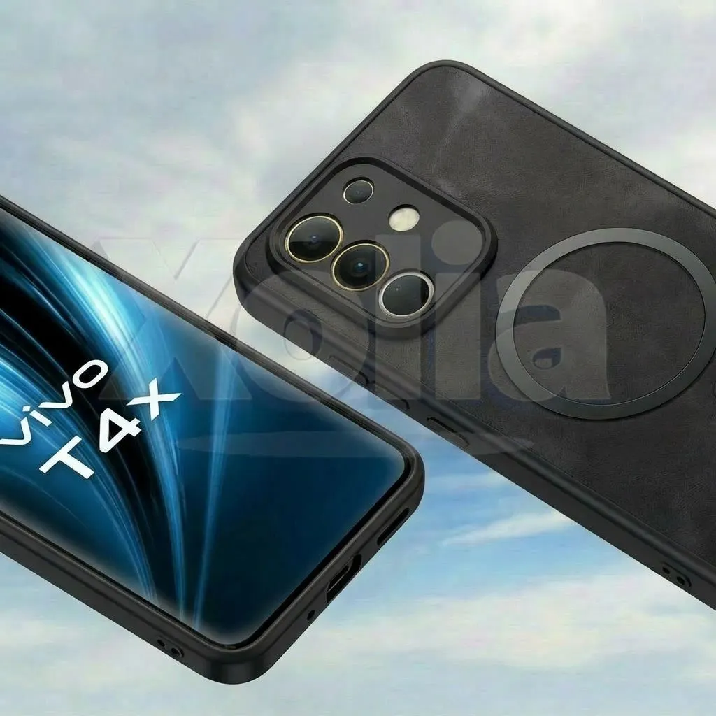 Xolia Back Cover for vivo T4x 5G (Black, Camera Bump Protector, Artificial Leather, Pack of: 1) — image 3 of 5