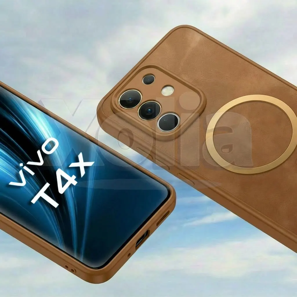 Xolia Back Cover for vivo T4x 5G (Brown, Camera Bump Protector, Artificial Leather, Pack of: 1) — image 3 of 5