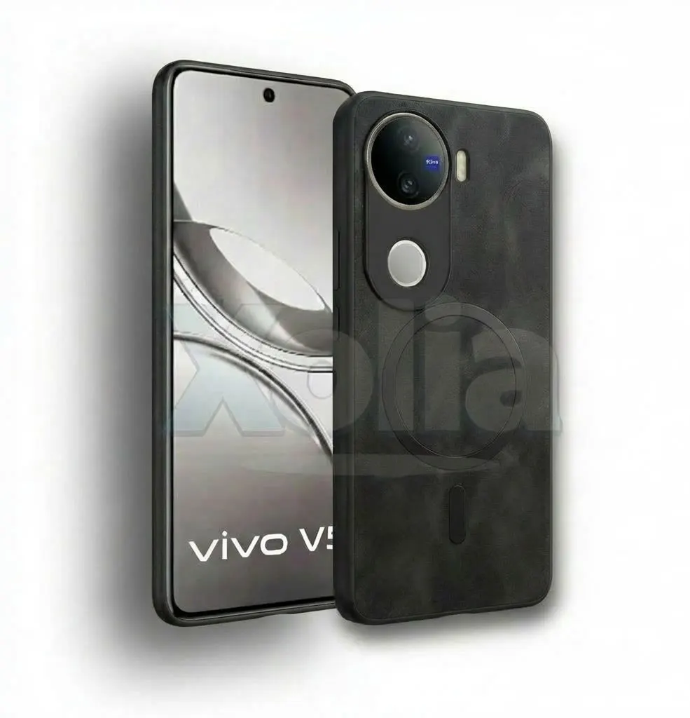 Xolia Back Cover for Vivo V50 5G Elite Edition (Black, Camera Bump Protector, Artificial Leather, Pack of: 1)