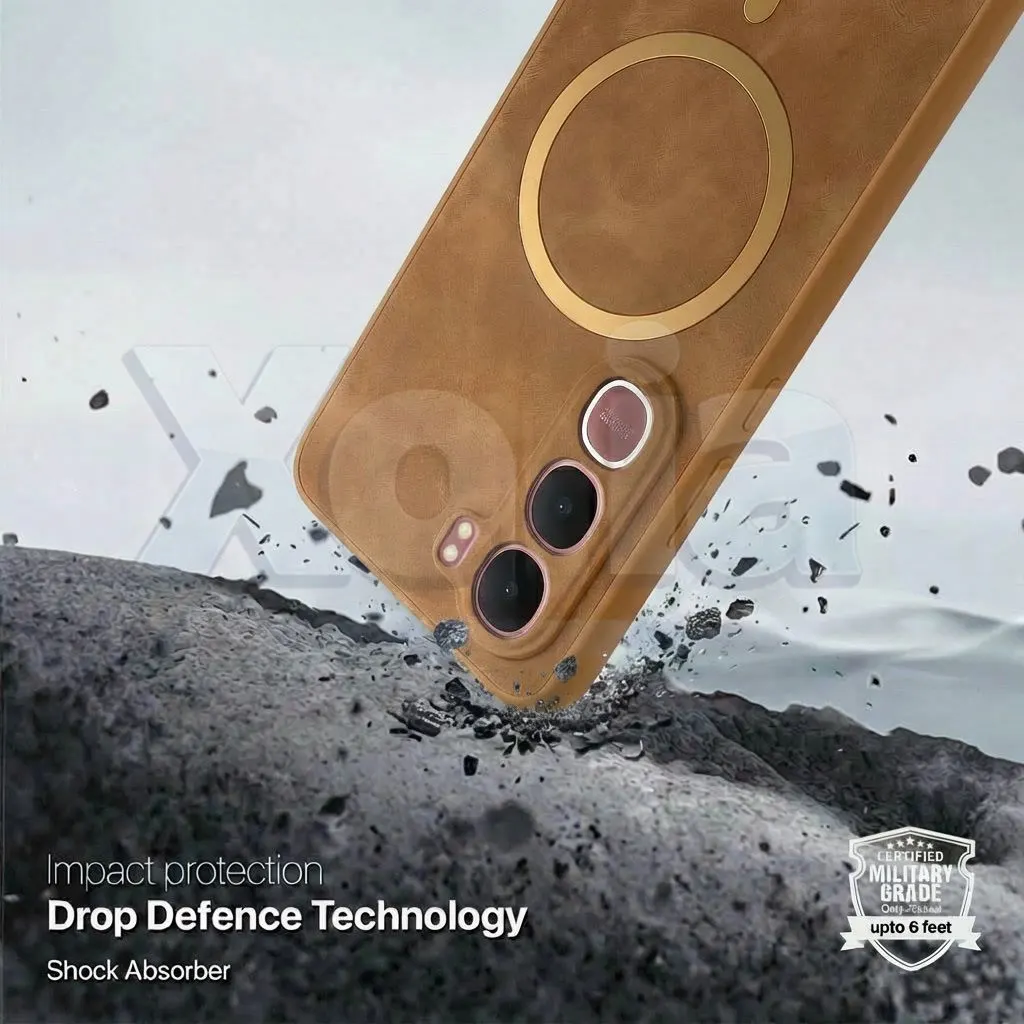 Xolia Back Cover for Vivo Y31 5G (Brown, Camera Bump Protector, Artificial Leather, Pack of: 1) — image 3 of 5