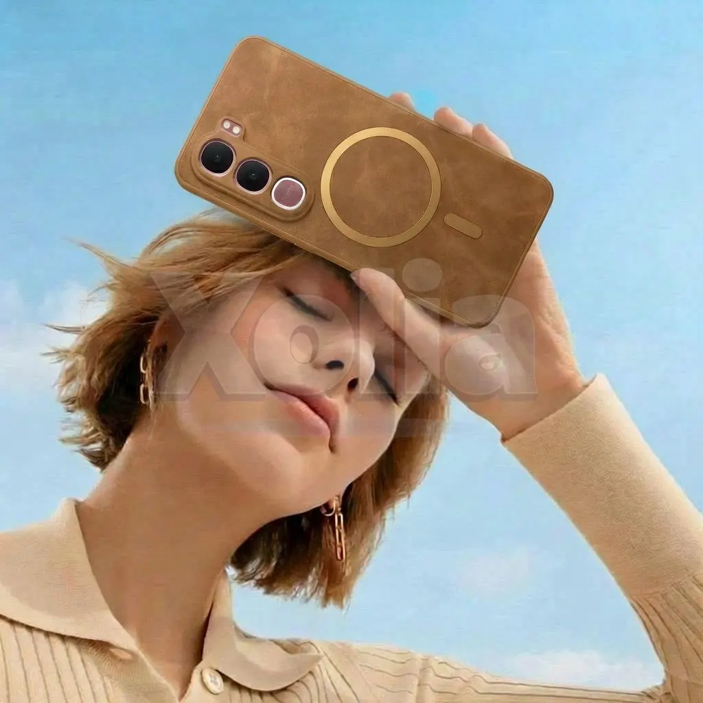Xolia Back Cover for Vivo Y31 5G (Brown, Camera Bump Protector, Artificial Leather, Pack of: 1) — image 5 of 5