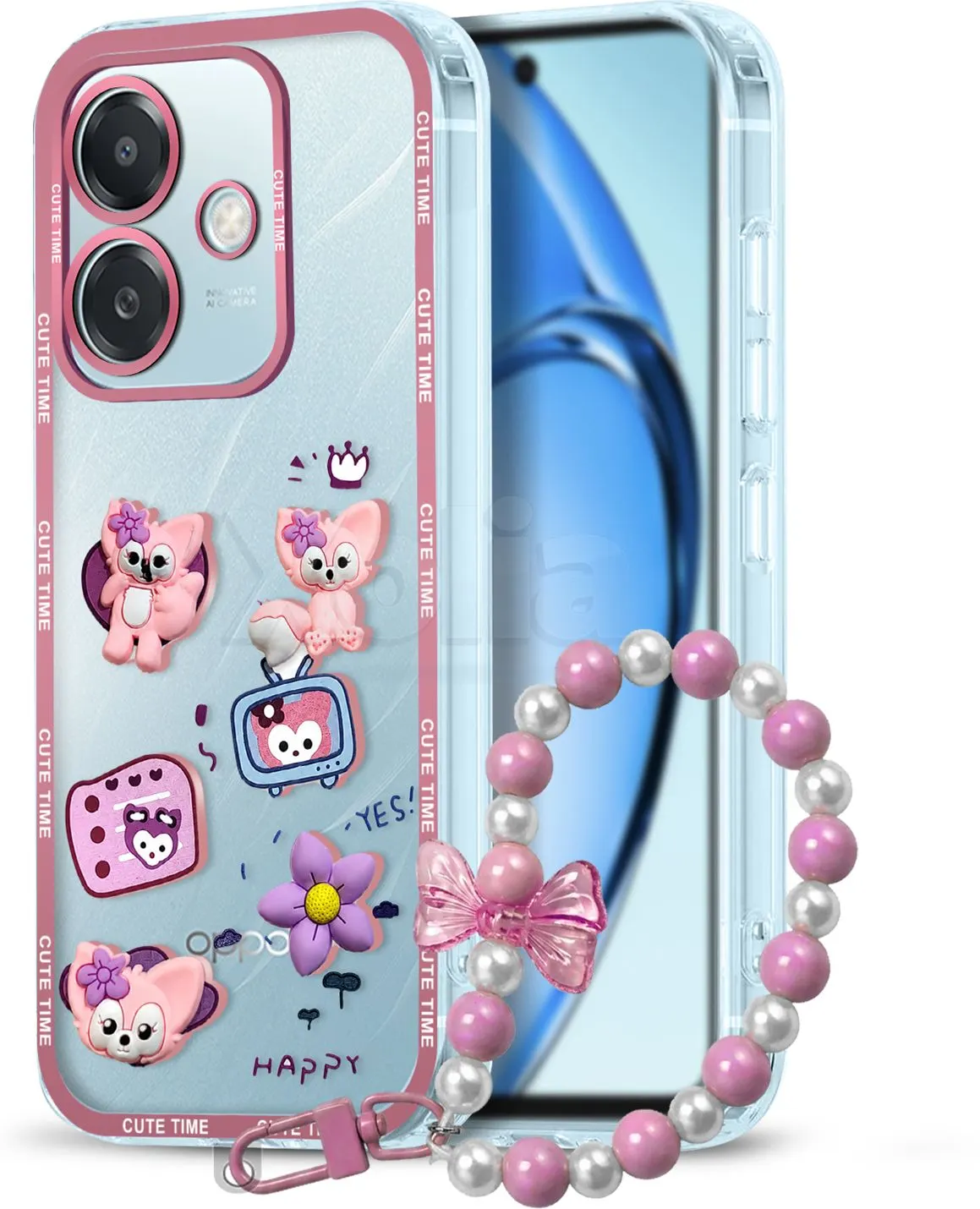 Xolia Back Cover for OPPO A3x 5G (Pink, Shock Proof, Polycarbonate, Pack of: 1)