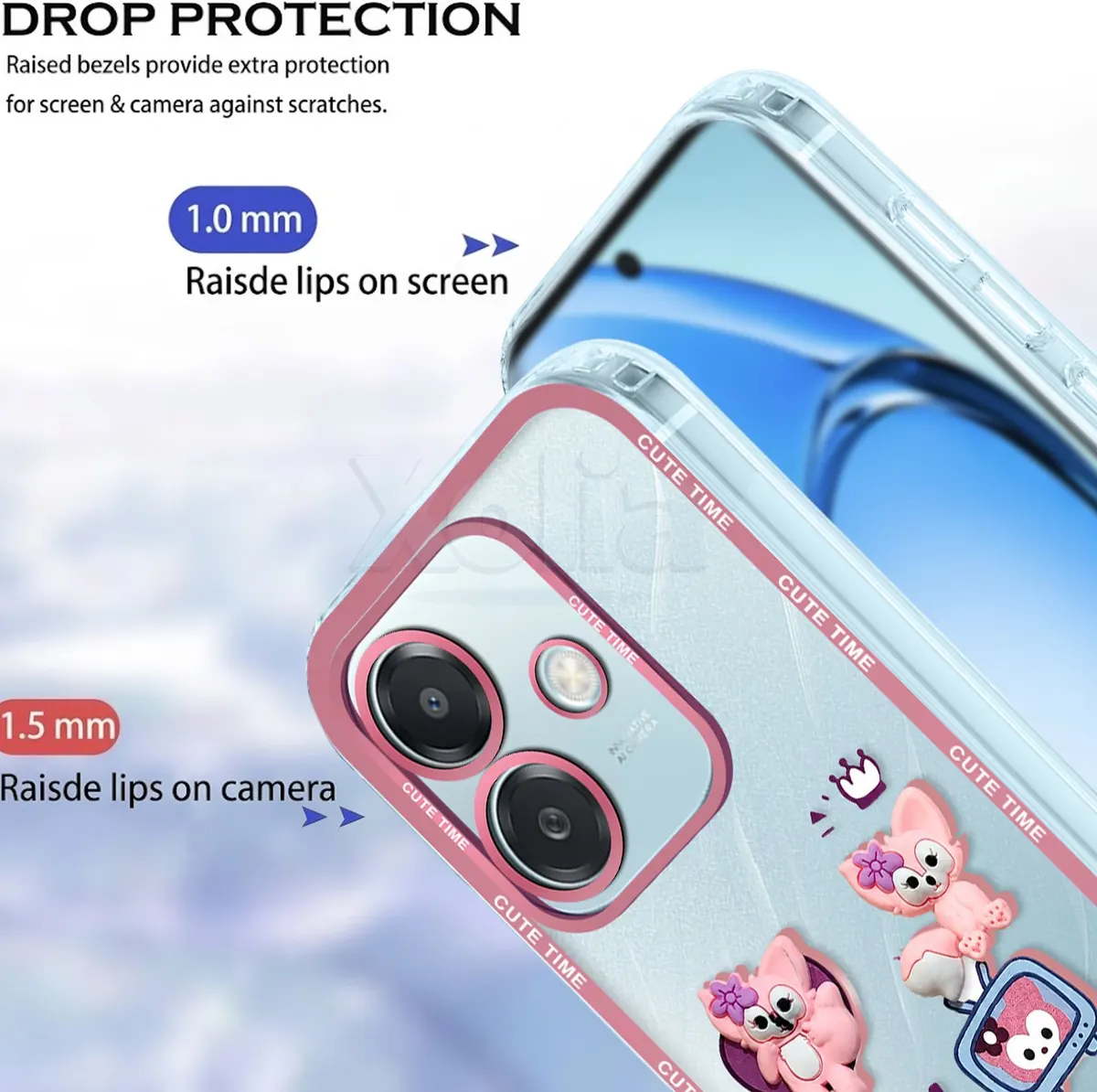 Xolia Back Cover for OPPO A3x 5G (Pink, Shock Proof, Polycarbonate, Pack of: 1) — image 2 of 5