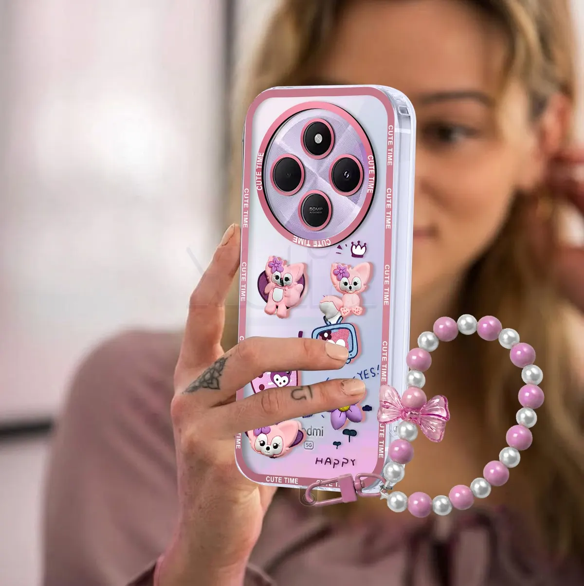 Xolia Back Cover for POCO M7 5G (Pink, Shock Proof, Polycarbonate, Pack of: 1) — image 4 of 4