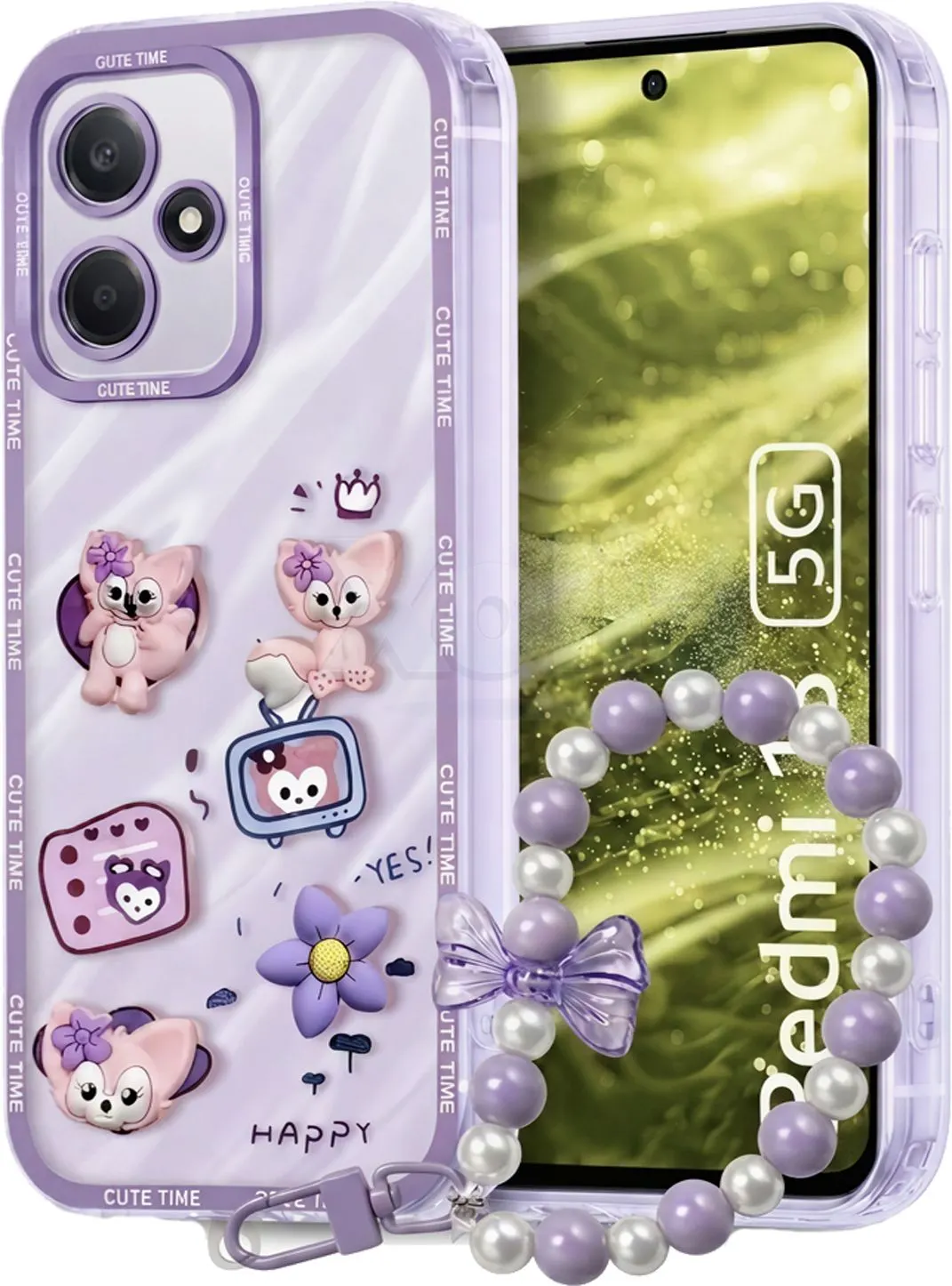 Xolia Back Cover for Redmi 13 5G (Purple, Shock Proof, Polycarbonate, Pack of: 1)