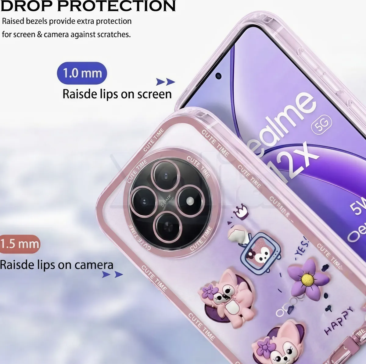 Xolia Back Cover for Realme 12x 5G (Pink, Shock Proof, Polycarbonate, Pack of: 1) — image 2 of 5