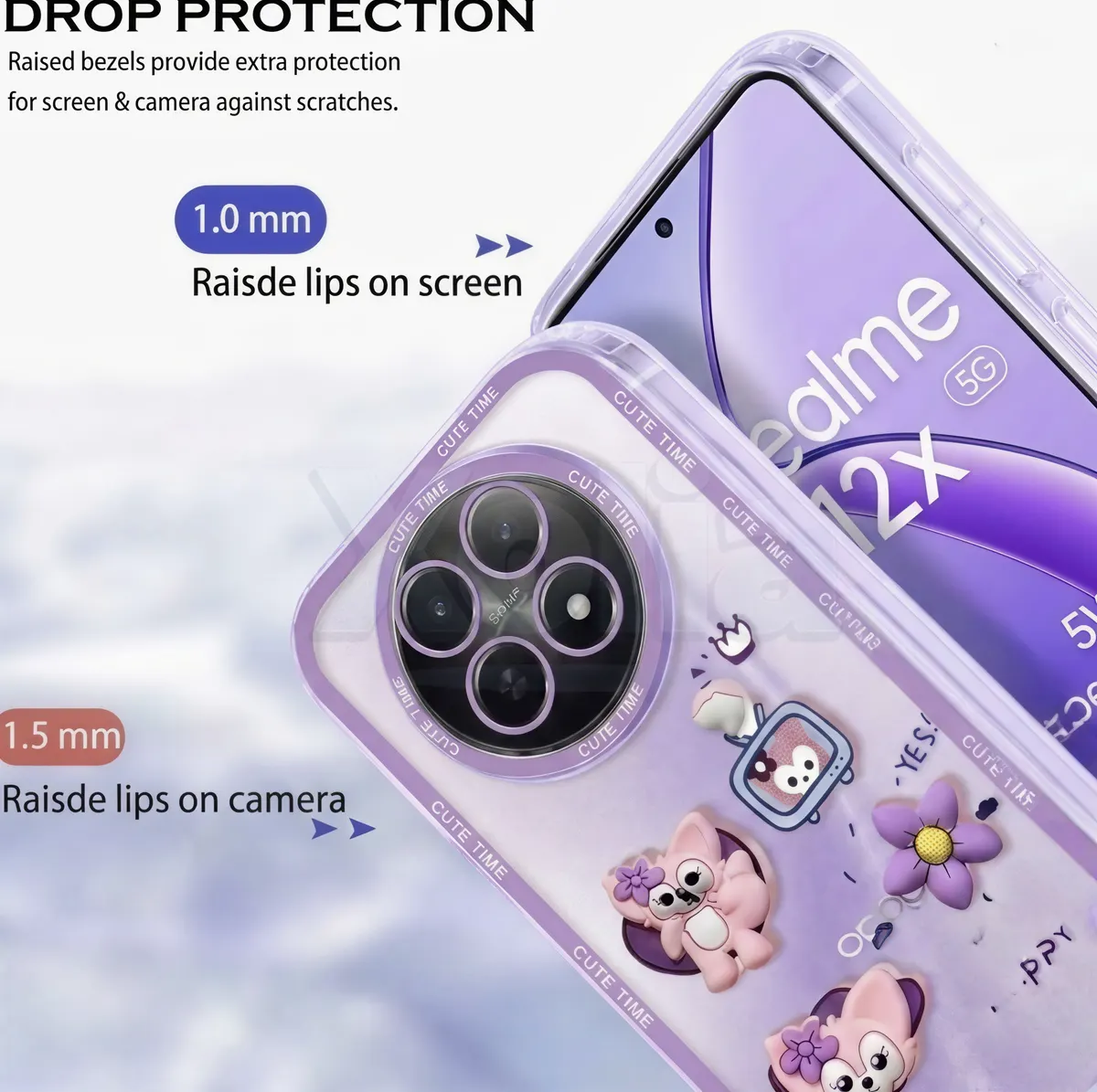 Xolia Back Cover for Realme 12x 5G (Purple, Shock Proof, Polycarbonate, Pack of: 1) — image 2 of 5
