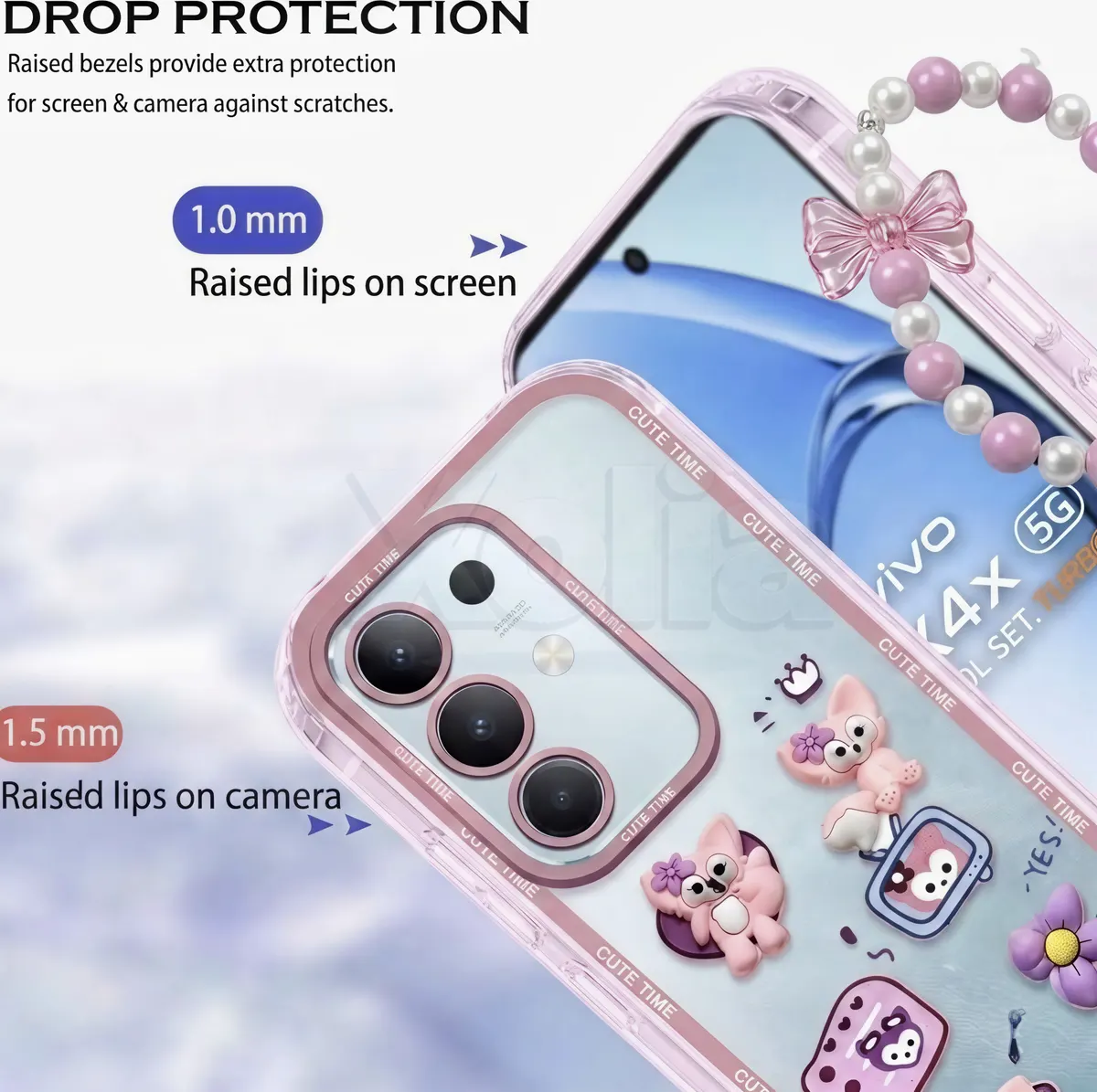 Xolia Back Cover for vivo T4x 5G (Pink, Shock Proof, Polycarbonate, Pack of: 1) — image 3 of 5