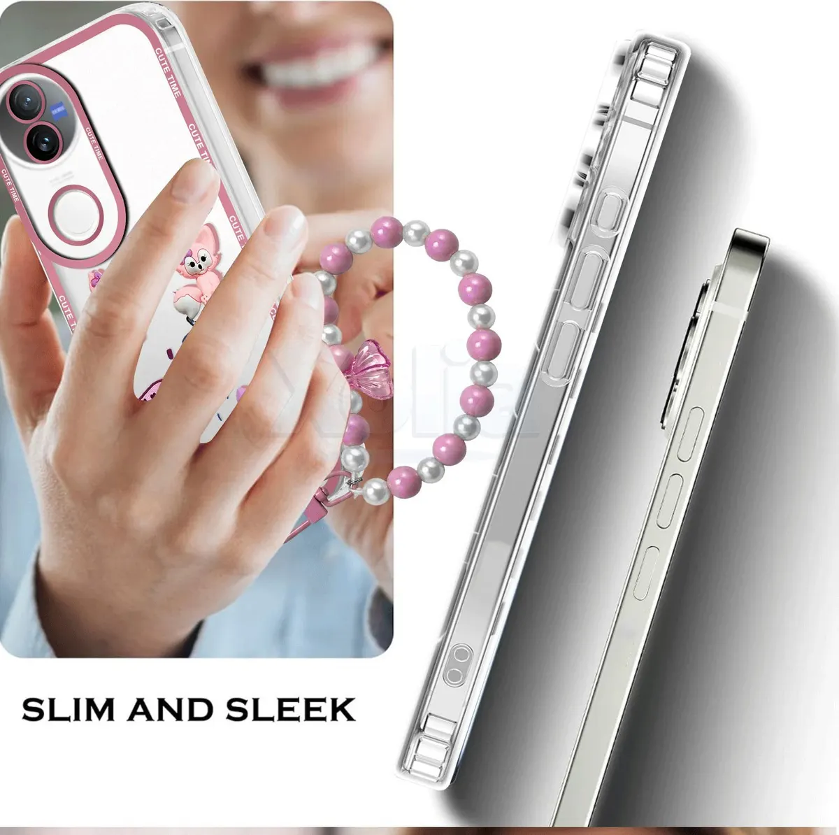 Xolia Back Cover for vivo V50 5G (Pink, Shock Proof, Polycarbonate, Pack of: 1) — image 3 of 4