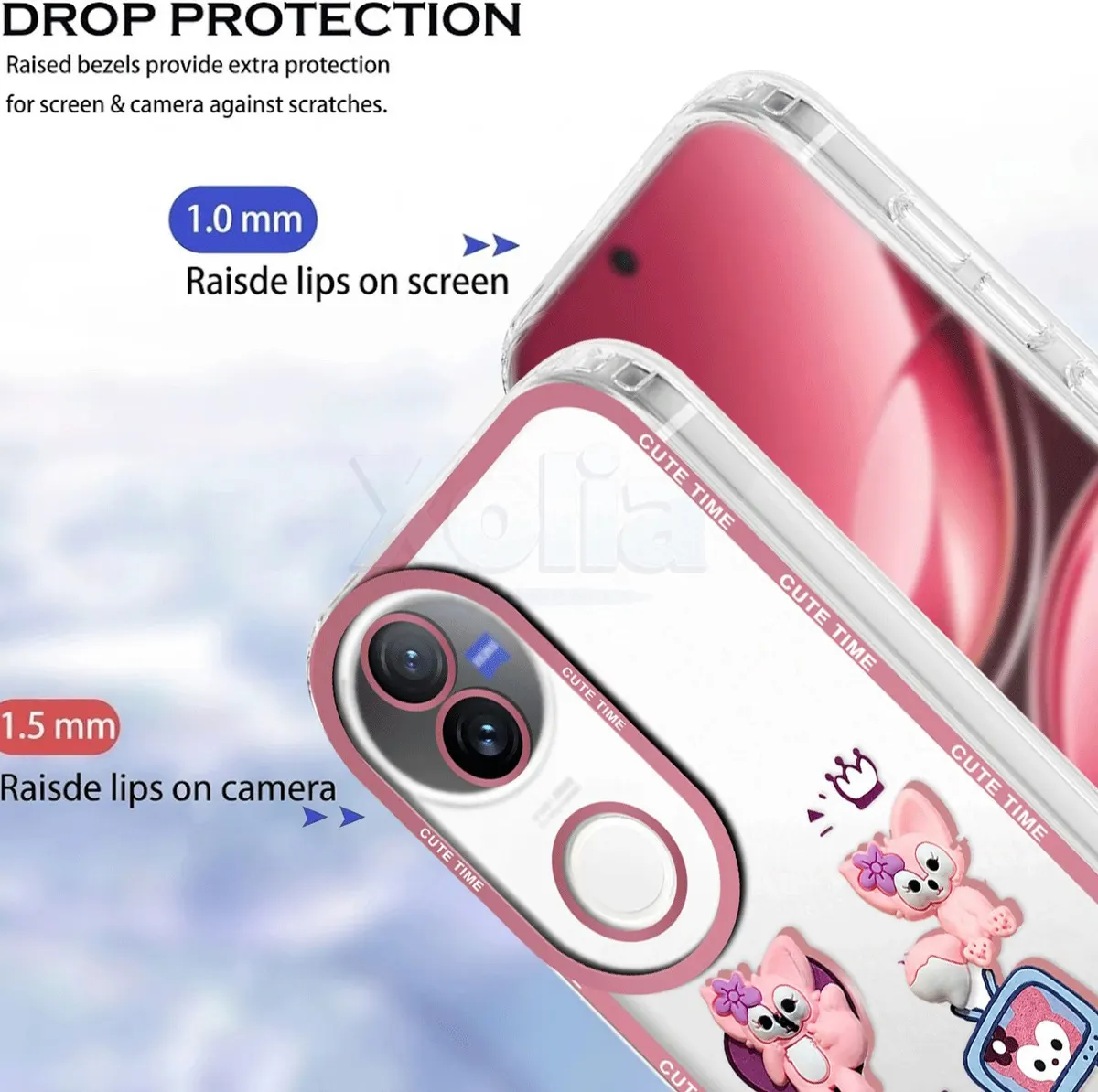 Xolia Back Cover for Vivo V50e 5G (Pink, Shock Proof, Polycarbonate, Pack of: 1) — image 2 of 4