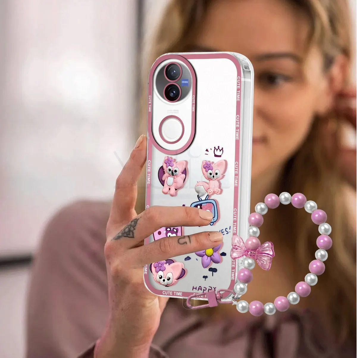 Xolia Back Cover for Vivo V50e 5G (Pink, Shock Proof, Polycarbonate, Pack of: 1) — image 4 of 4