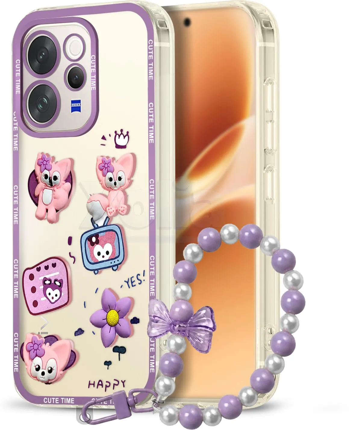 Xolia Back Cover for Vivo V70 5G (Purple, Shock Proof, Polycarbonate, Pack of: 1)