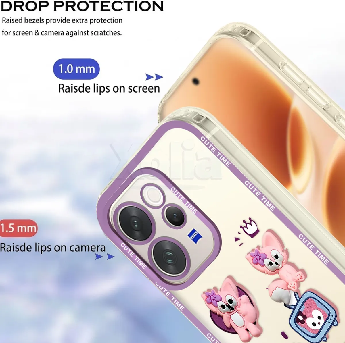 Xolia Back Cover for Vivo V70 5G (Purple, Shock Proof, Polycarbonate, Pack of: 1) — image 2 of 4