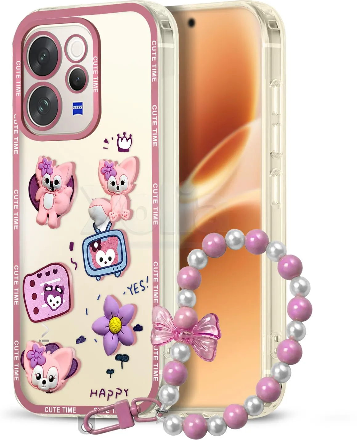 Xolia Back Cover for Vivo V70 Elite 5G (Pink, Shock Proof, Polycarbonate, Pack of: 1)