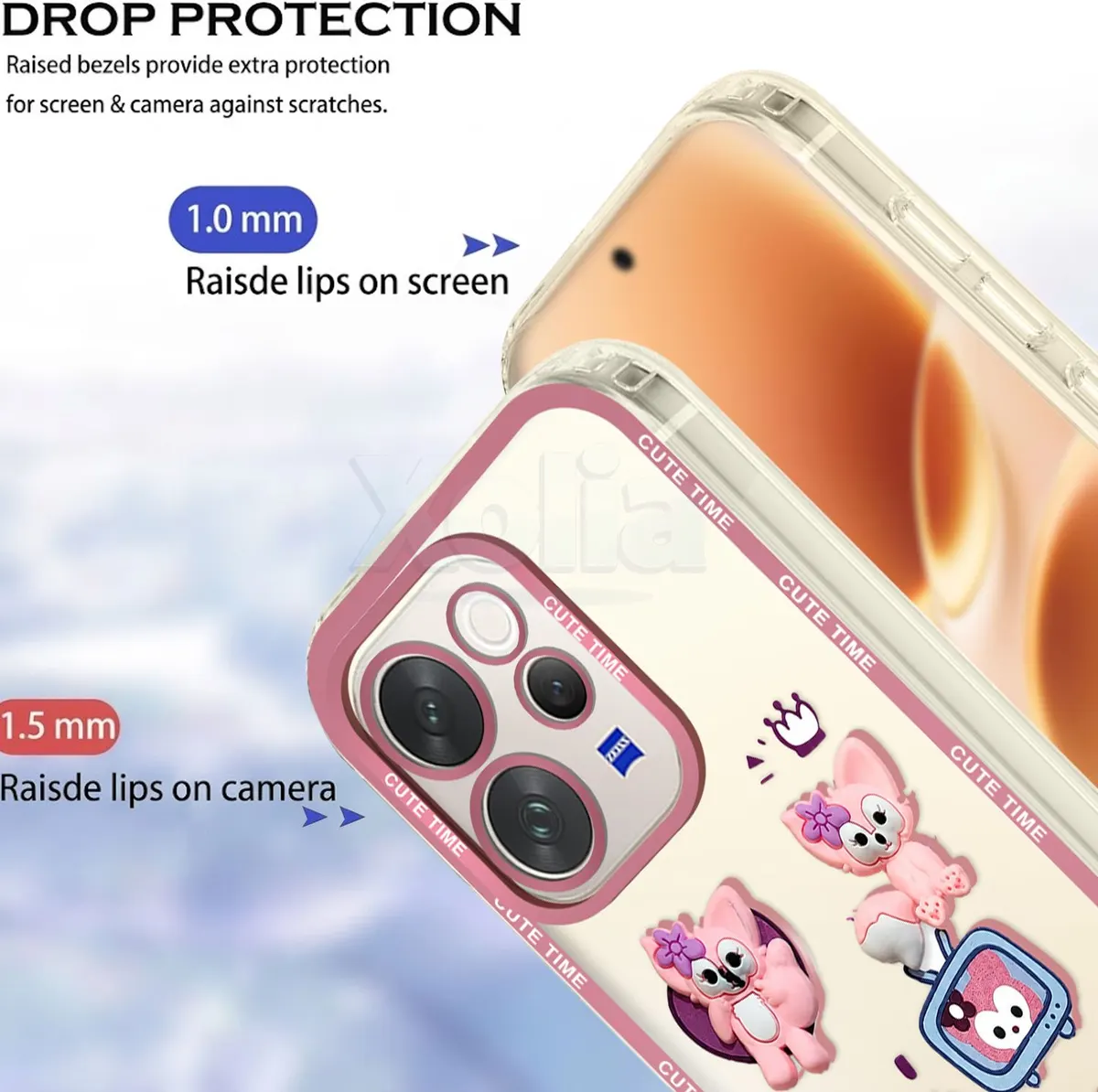 Xolia Back Cover for Vivo V70 Elite 5G (Pink, Shock Proof, Polycarbonate, Pack of: 1) — image 2 of 4