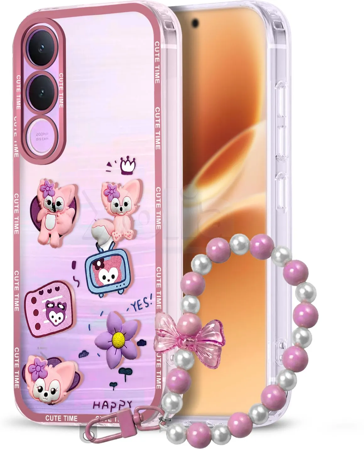 Xolia Back Cover for Vivo V70 FE 5G (Pink, Shock Proof, Polycarbonate, Pack of: 1)