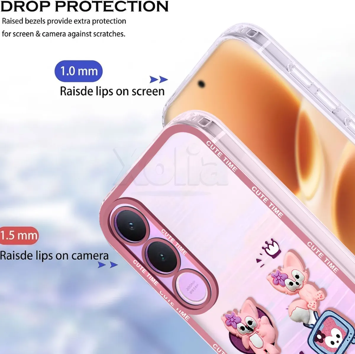 Xolia Back Cover for Vivo V70 FE 5G (Pink, Shock Proof, Polycarbonate, Pack of: 1) — image 2 of 4