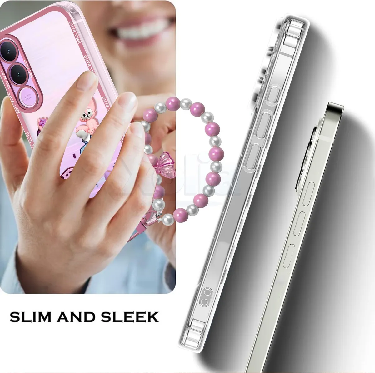Xolia Back Cover for Vivo V70 FE 5G (Pink, Shock Proof, Polycarbonate, Pack of: 1) — image 3 of 4
