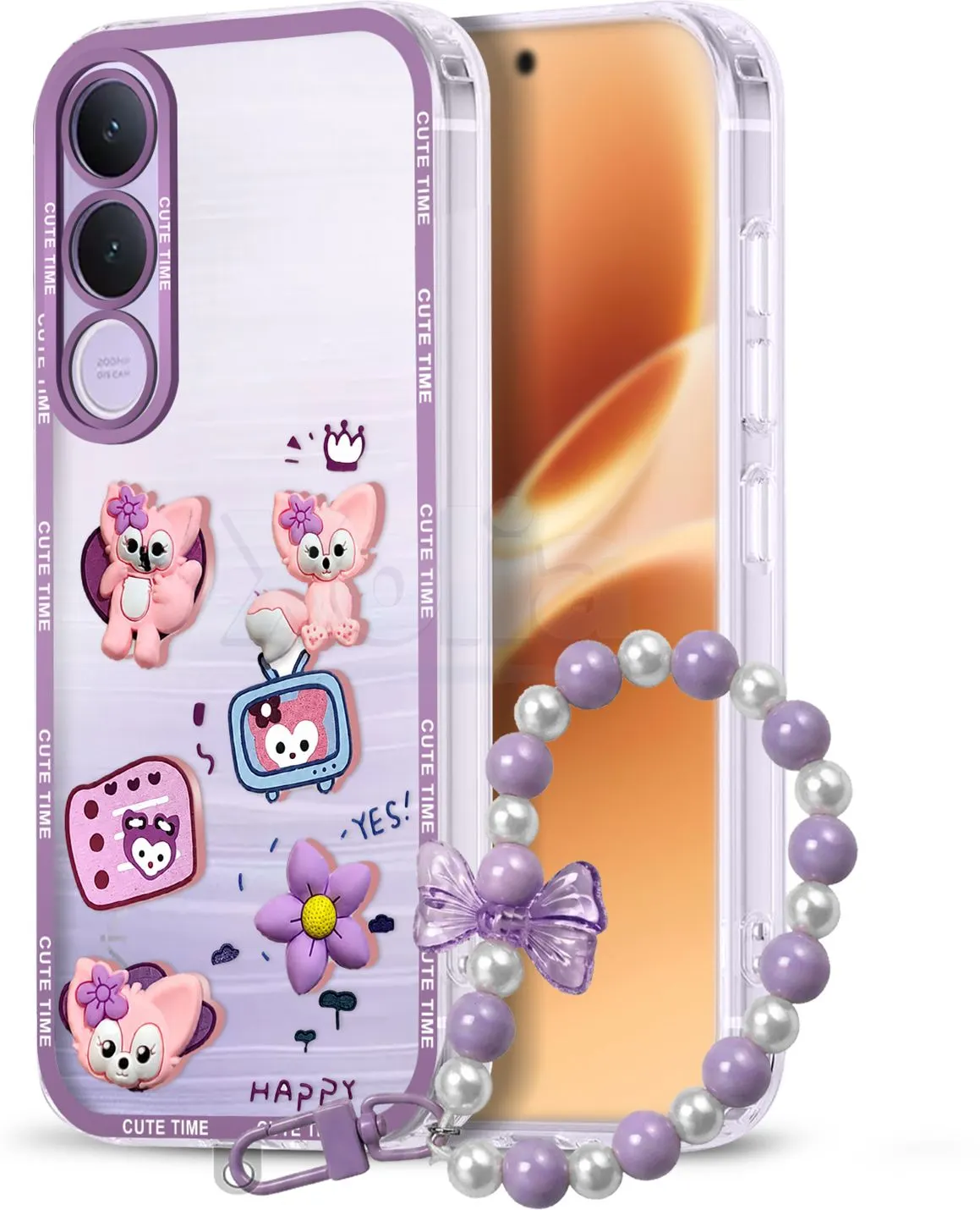 Xolia Back Cover for Vivo V70 FE 5G (Purple, Shock Proof, Polycarbonate, Pack of: 1)