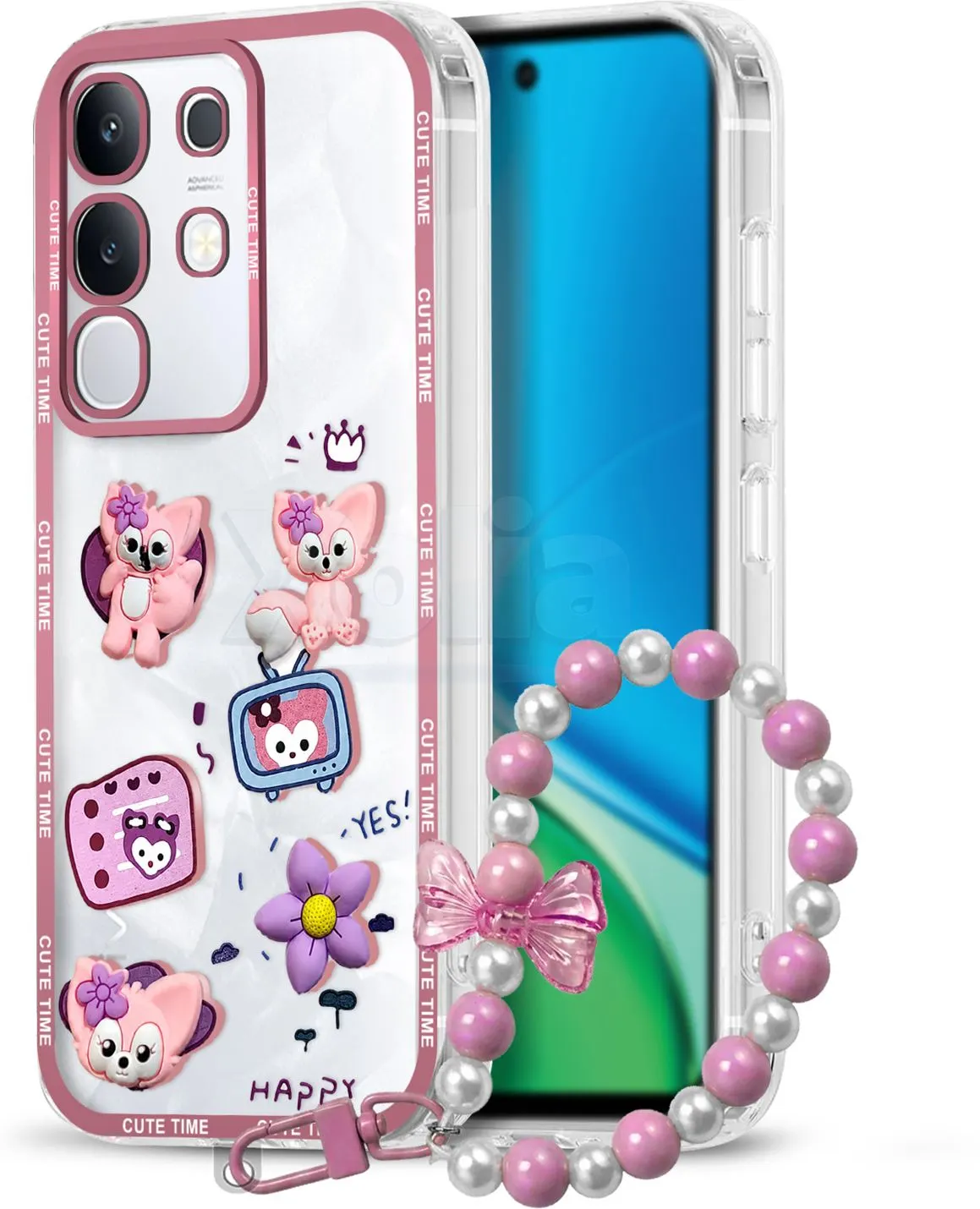Xolia Back Cover for vivo Y29 4G (Pink, Shock Proof, Polycarbonate, Pack of: 1) — image 1 of 4