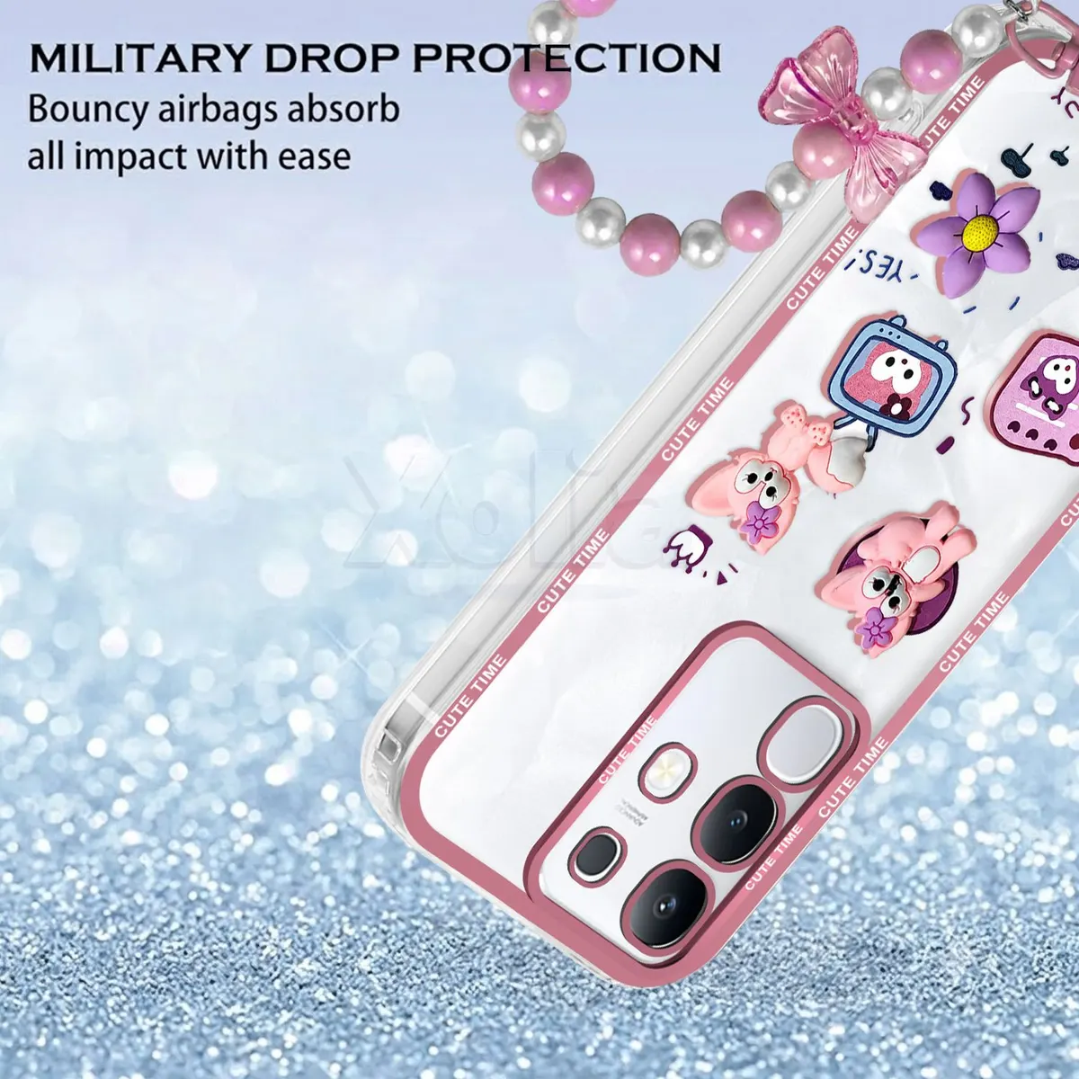 Xolia Back Cover for vivo Y29 4G (Pink, Shock Proof, Polycarbonate, Pack of: 1) — image 3 of 4
