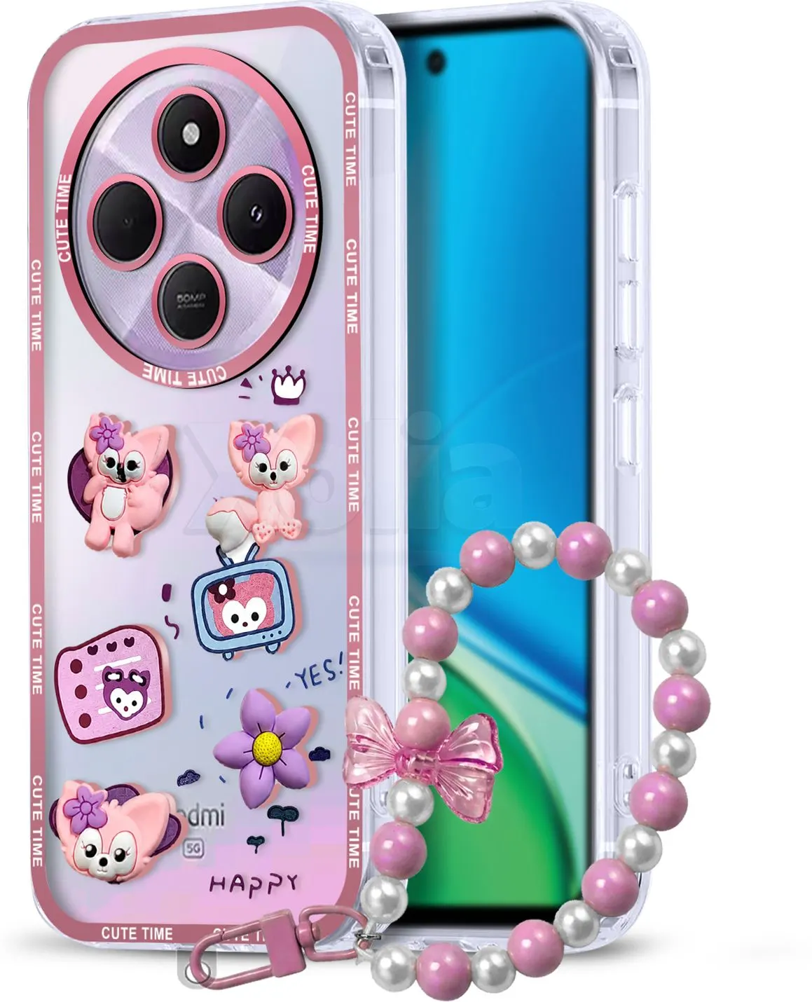Xolia Back Cover for Redmi 14C 5G (Pink, Shock Proof, Polycarbonate, Pack of: 1)