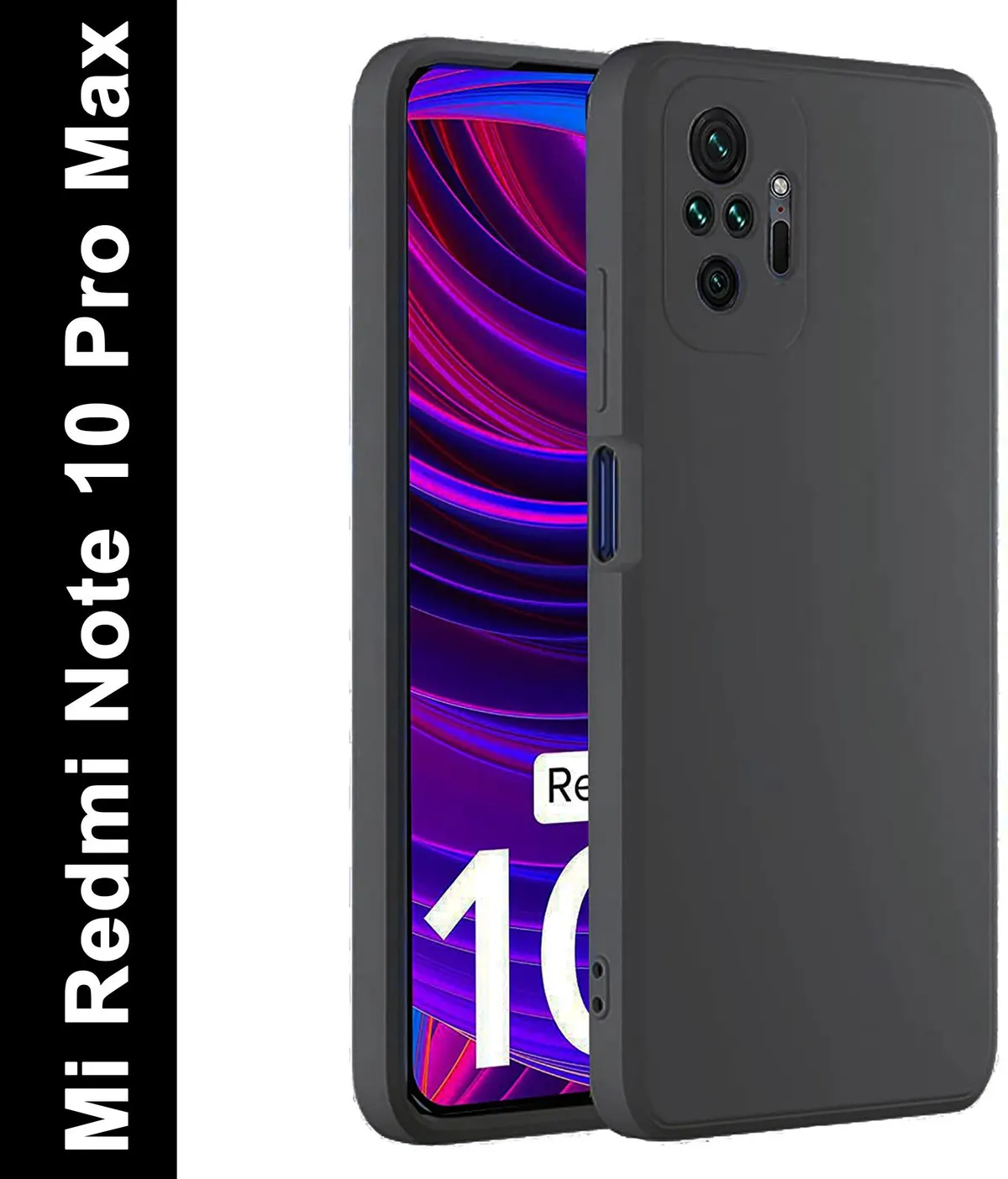Micvir Back Cover for Mi Redmi Note 10 Pro (Black, Grip Case, Silicon, Pack of: 1)