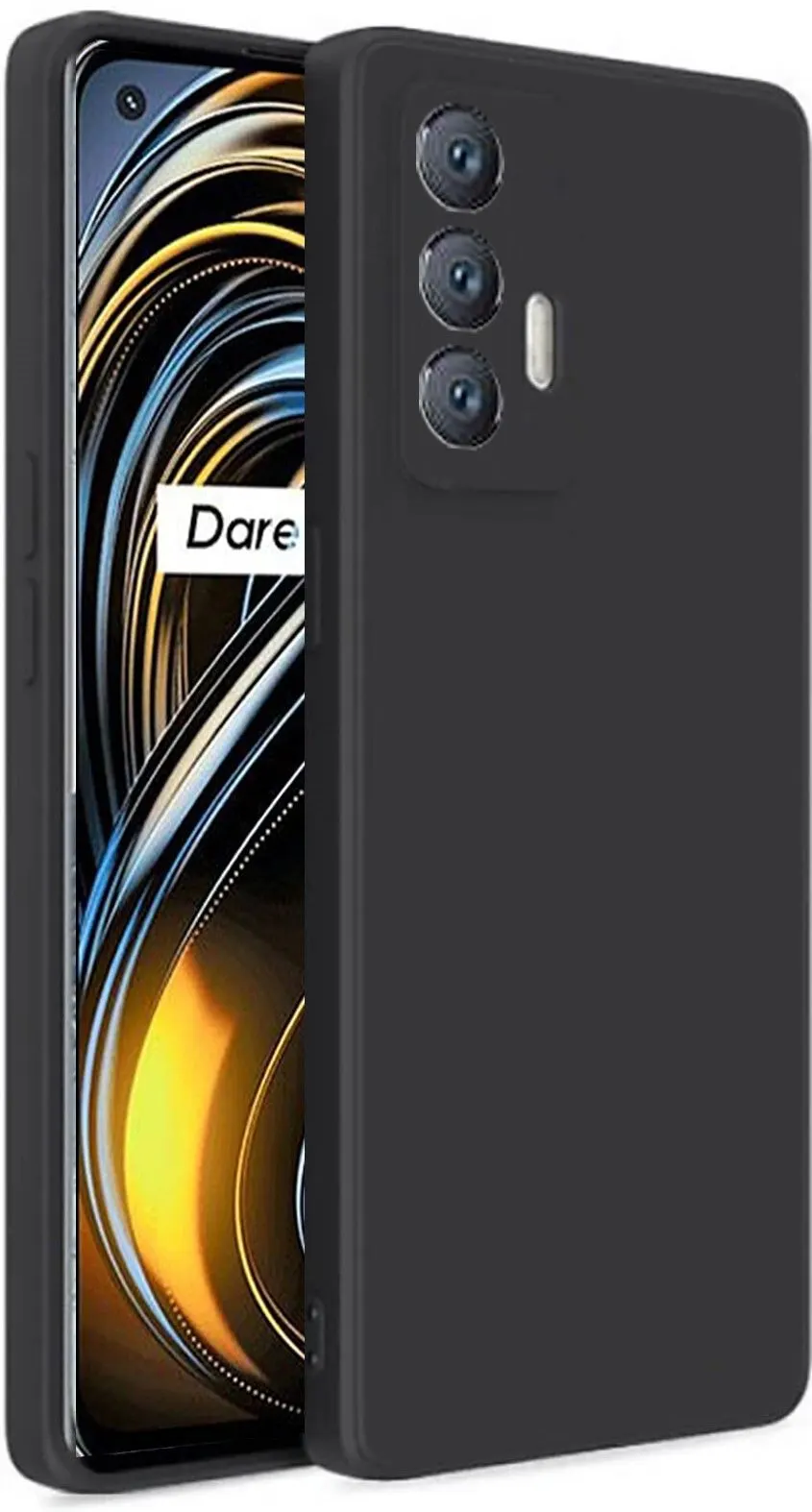 Micvir Back Cover for Realme GT 5G (Black, Grip Case, Silicon, Pack of: 1)